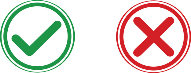 Tick and cross vector illustration