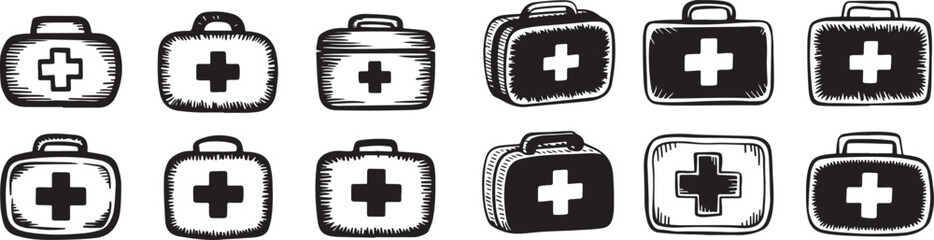 Obraz premium First aid box silhouette