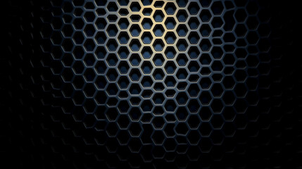 Abstract black background with a hexagonal pattern, a seamless texture of tiles for wallpaper