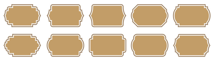 Set of vintage frames and labels, vector illustration 
