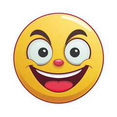 Fototapeta premium Crazy face emoji on transparent png background