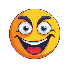 Crazy face emoji on transparent png background