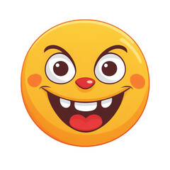 Crazy face emoji on transparent png background