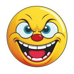 Crazy face emoji on transparent png background