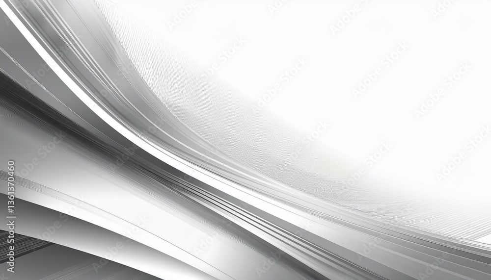 Poster abstract motion geometric shiny silver overlapping technology concept perspective on white backgroun