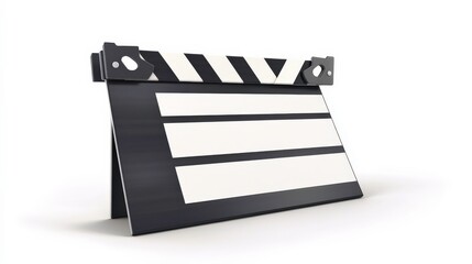 Open Clapperboard on White Background
