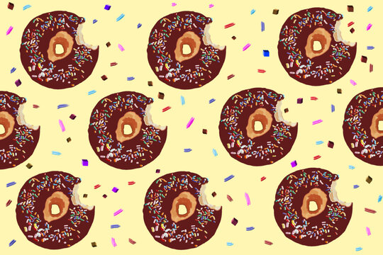 Cute Cake and bakery sweet Food Cartoon perfect seamless pattern