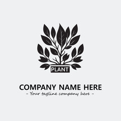 Plant illustration for logo company black and white vector image

