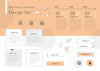 栄養学 フレームとあしらいのデザインセット