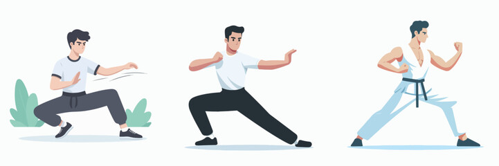 Fototapeta premium vector collection of a martial arts athlete