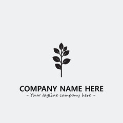 Plant illustration for logo company black and white vector image
