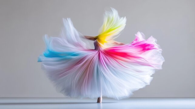 Colorful ballet dancer in motion