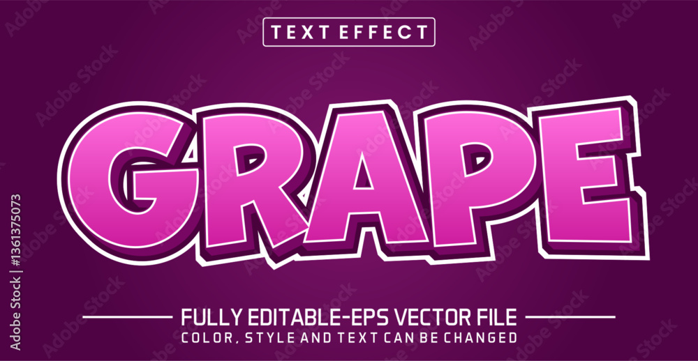 Poster grape font text effect editable