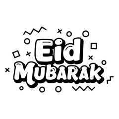 Fototapeta premium Stylish Eid Mubarak typography design.