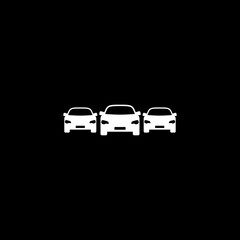 Fototapeta premium Car fleet flat icon isolated on black background