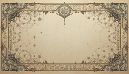 old paper with frame eid Mubarak greeting card background