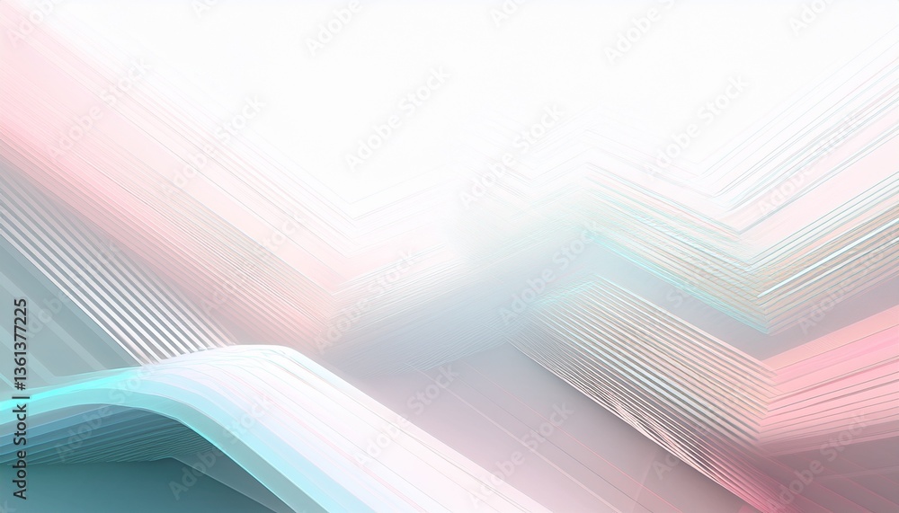 Poster abstract motion geometric shiny pastel overlapping technology concept perspective on white backgroun