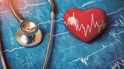 Medical health monitoring event hospital digital image clinical environment close-up view heartbeat concept