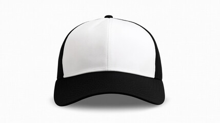 White And Black Baseball Cap Isolated On White Background