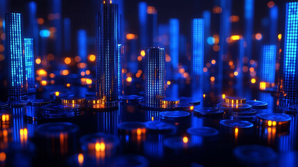 Candlestick Patt Financial Blue Design With Innovative