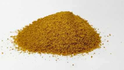 Stack of palm sugar in isolated on white. Palm sugar has a distinctive aroma.