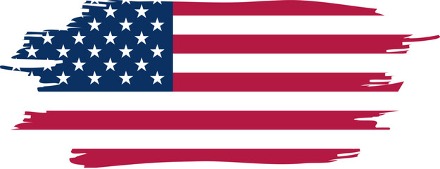 American Map Outline And Flag Vector