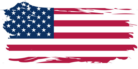 American Map Outline And Flag Vector