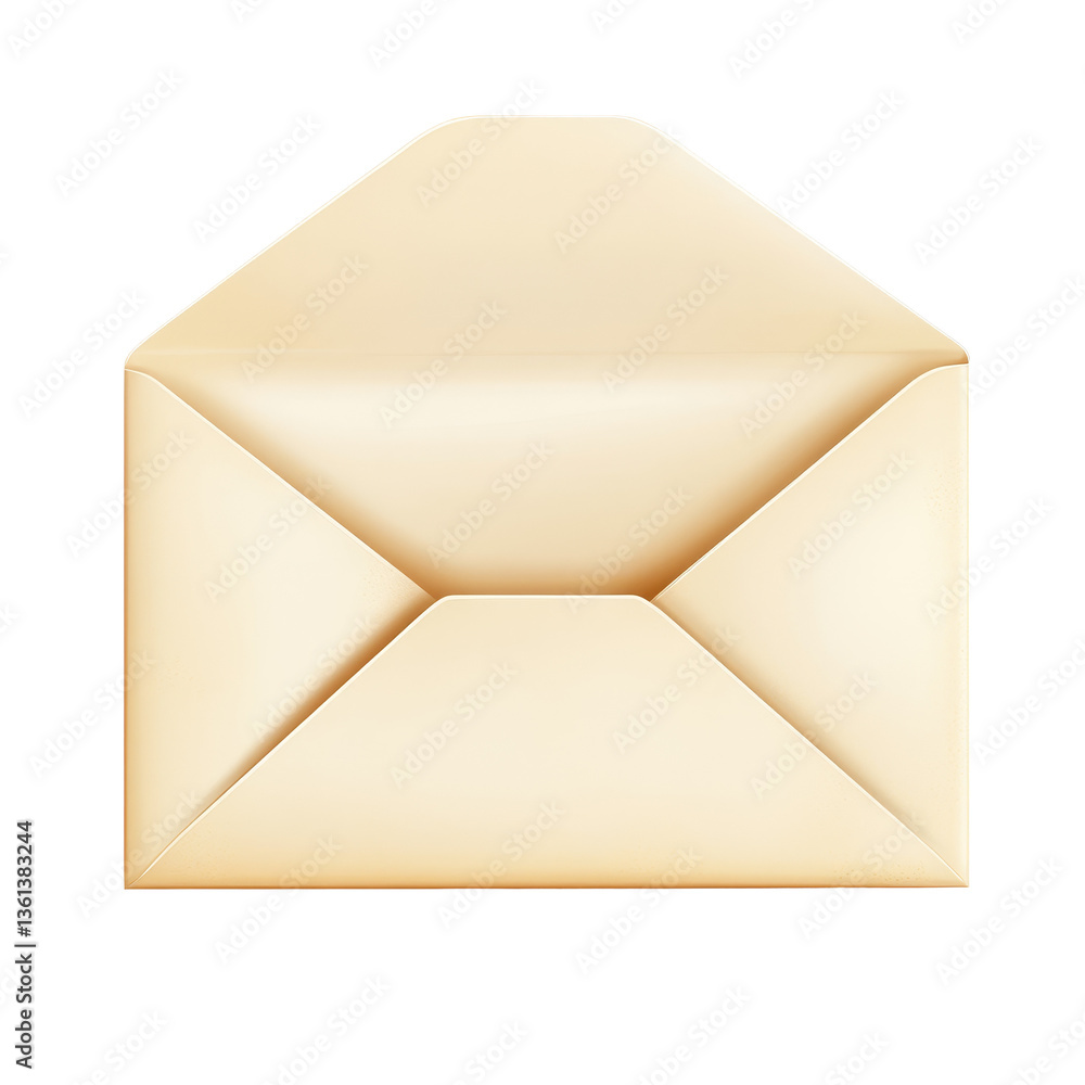 Poster an open envelope is displayed, inviting viewers to imagine the contents within, open envelope stock 