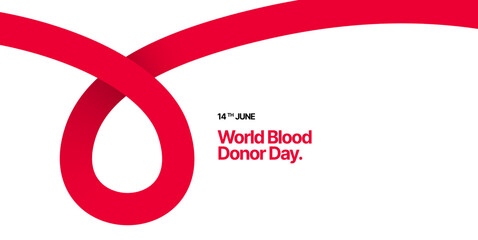 Heart and drop shape design from red lines for background, poster or cover. Layout for World Blood Donor Day, Medicine or Hospital. 