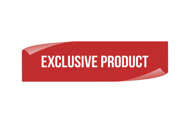 Red banner exclusive product isolated on white background.