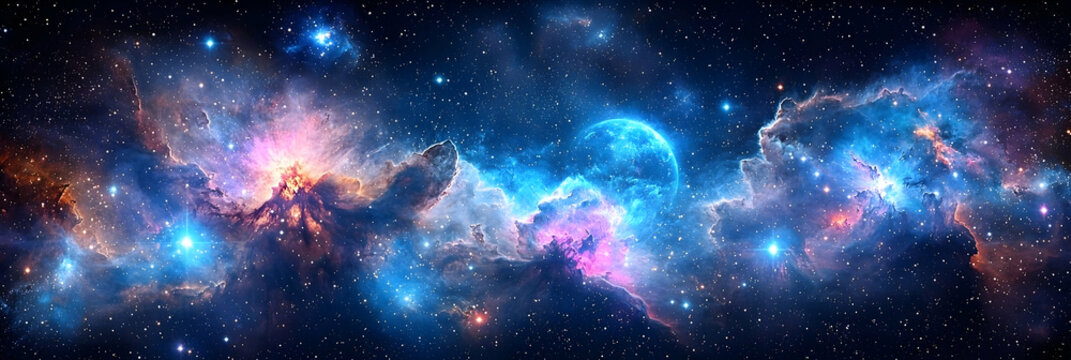 Vibrant Nebula in a Dark Cosmic Background