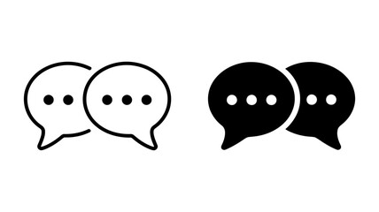 Clear and Modern Chat Bubble Icons for Messaging Apps, Social Media, and Communication Platforms. Perfect for UI design with simple yet effective visual communication