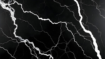 Black Cracked Marble Texture – Elegant Abstract High-Resolution White Vein Pattern on Dark Background for Modern Interior Design, Luxury Branding, Architecture, Fashion, Digital Art, and Print Media
