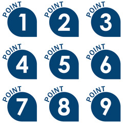 イラスト素材：数字アイコン１～９セット	