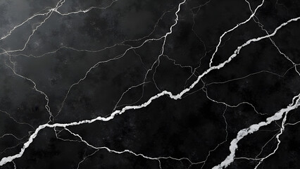 Black Cracked Marble Texture – Elegant Abstract High-Resolution White Vein Pattern on Dark Background for Modern Interior Design, Luxury Branding, Architecture, Fashion, Digital Art, and Print Media