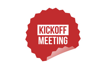 Kickoff meeting red ribbon label banner.