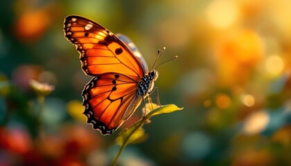 Fototapeta premium butterfly on flower