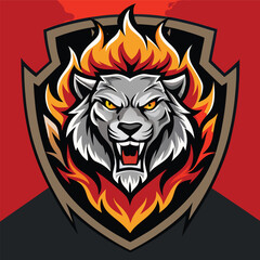 Fototapeta premium Lion Head Vector Esports Gaming