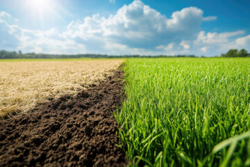 Seasonal growth progression displayed on a wide grassy plain