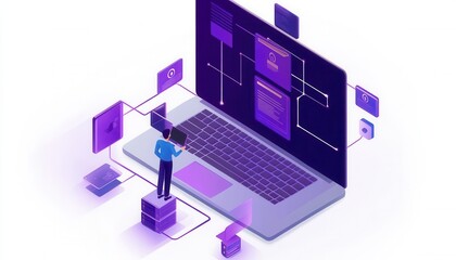 Fototapeta premium AI powered fraud detection securing encrypted online transactions, digital firewall visualization