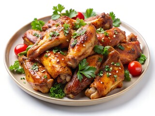 Fototapeta premium roasted chicken with vegetables