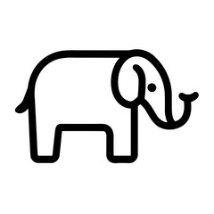 Flat Animal Illustration Elephant Icon