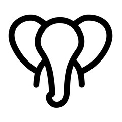 Flat Animal Illustration Elephant Icon