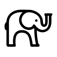 Flat Animal Illustration Elephant Icon