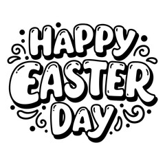 Fototapeta premium Happy Easter Day graphic, playful style