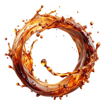 cola splash isolated on transparent white background, clipping path