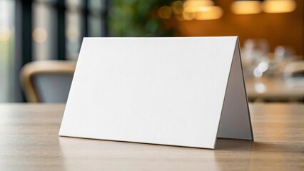 Blank White Paper Table Card.