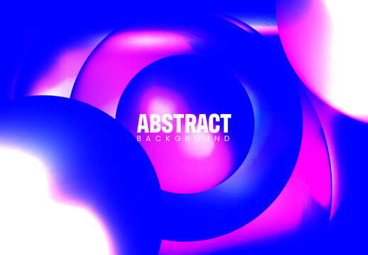 3D Render Abstract Background of Smooth Lines of Spline Blue to Purple Waves