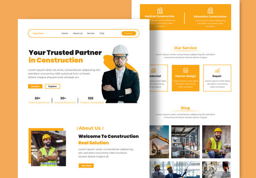 Construction Landing Page  Design