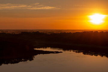 Sunset over Tower Hill Reserve and Lake.